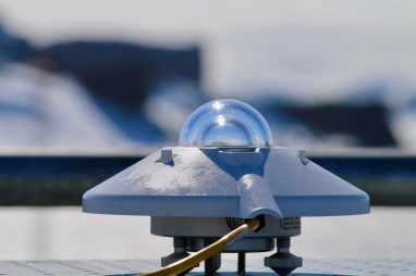 Pyranometer operating at Escudero Station, Antarctica